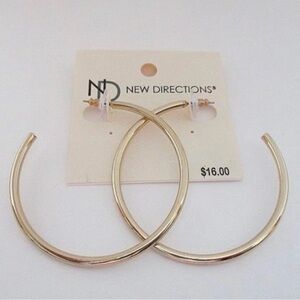 New Directions Gold-Tone Large Hoop Earrings New